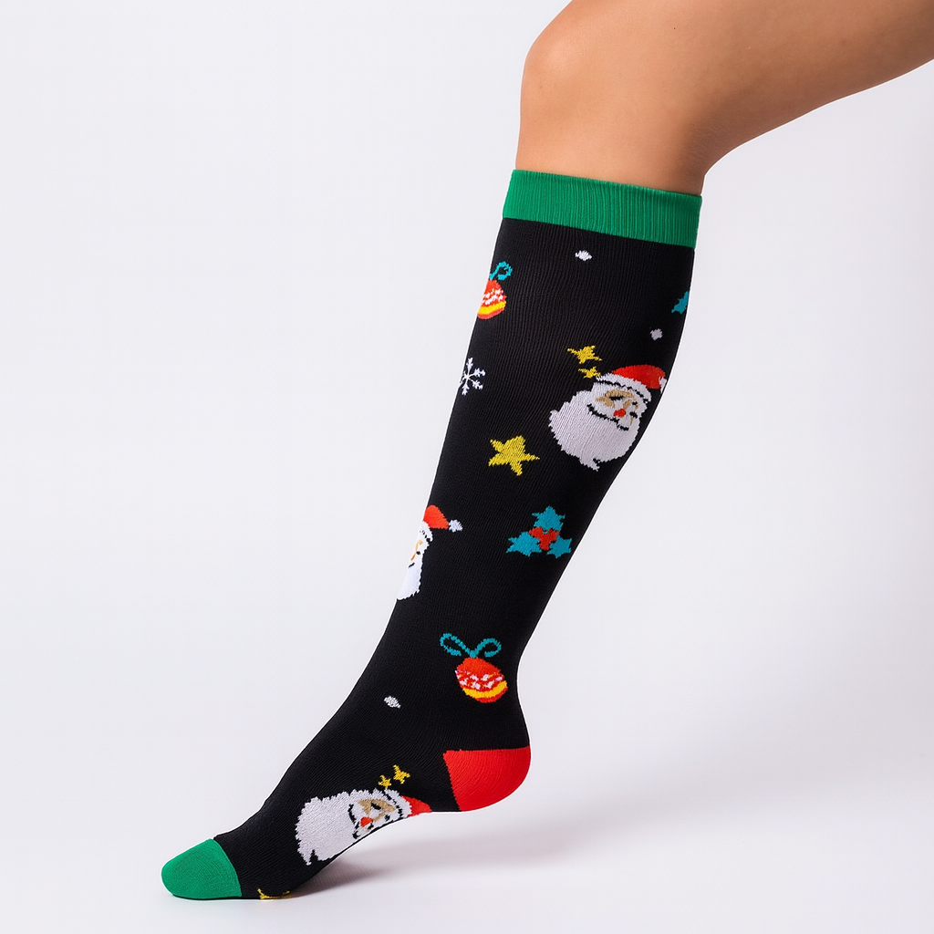 Puristussukat – 6-pack hoitokuvioilla sairaanhoitajille ja hoitohenkilökunnalle