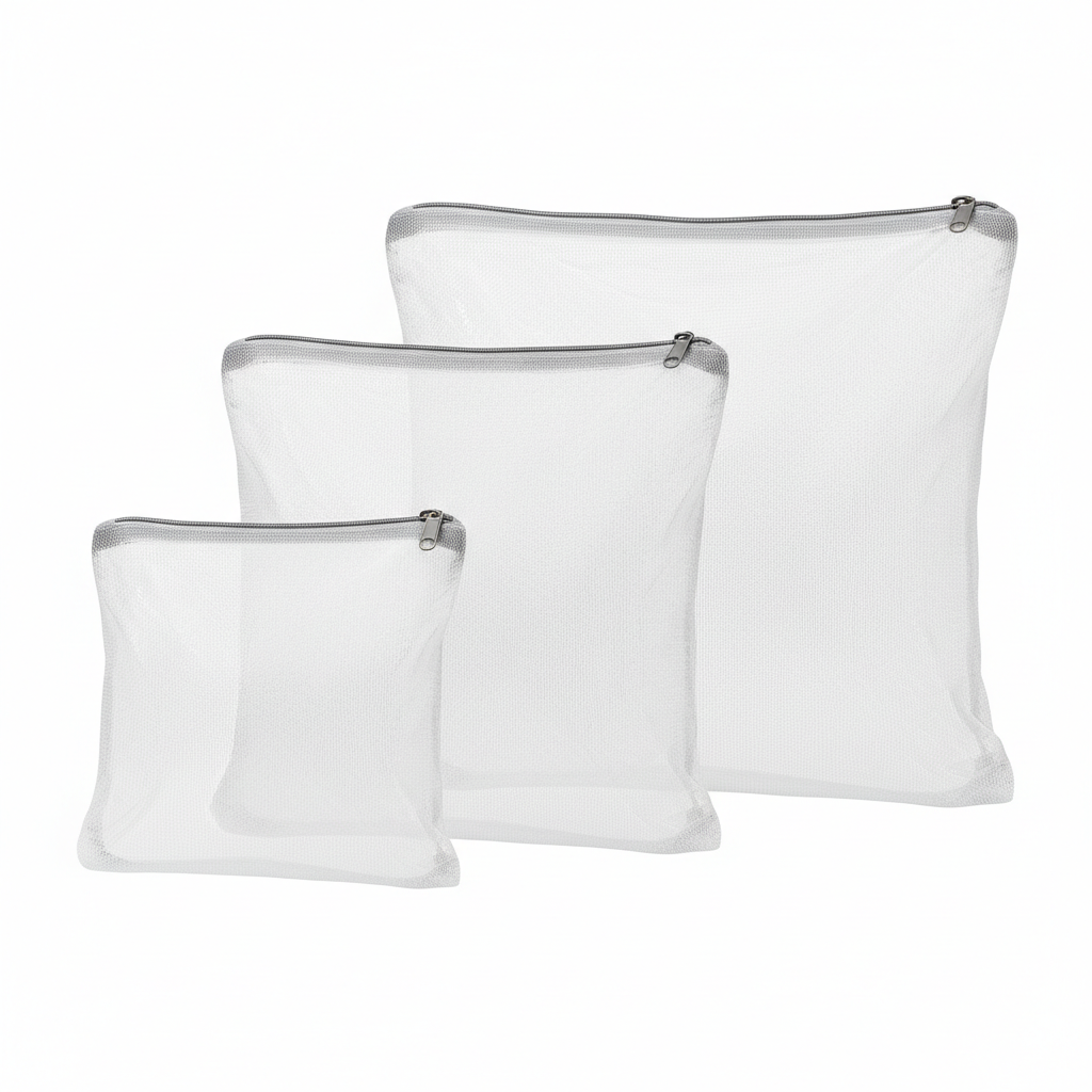 3st tättnätiga tvättpåsar i olika storlekar