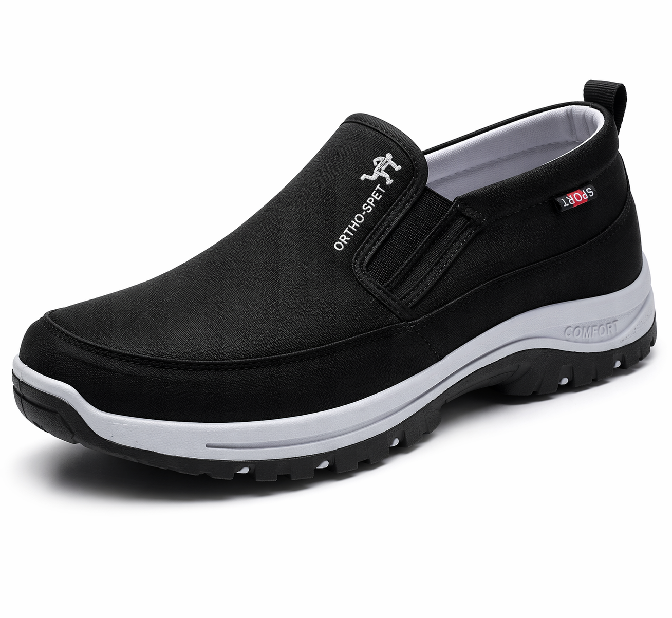 Komfort Herrskor utan Snören – Stötdämpande Slip-on i Ventilerande Mesh | Svart, Brun, Blå, Grå