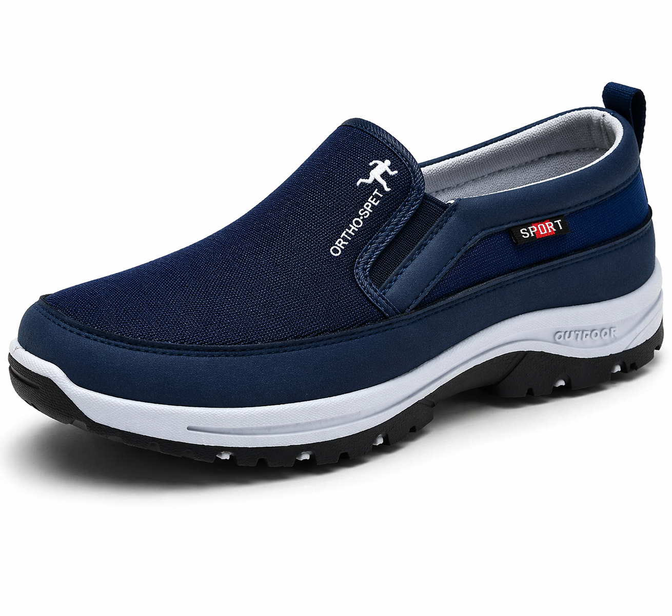 Komfort Herrskor utan Snören – Stötdämpande Slip-on i Ventilerande Mesh | Svart, Brun, Blå, Grå