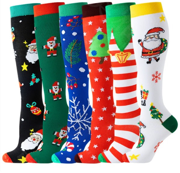 Puristussukat – 6-pack hoitokuvioilla sairaanhoitajille ja hoitohenkilökunnalle